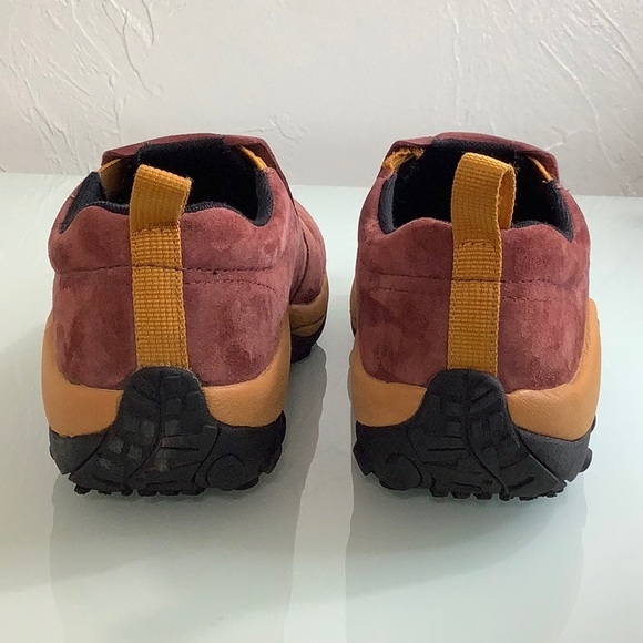 Merrell Jungle Moc rust brown leather suede slip on shoes size 7.5 men EUC - Picture 9 of 16